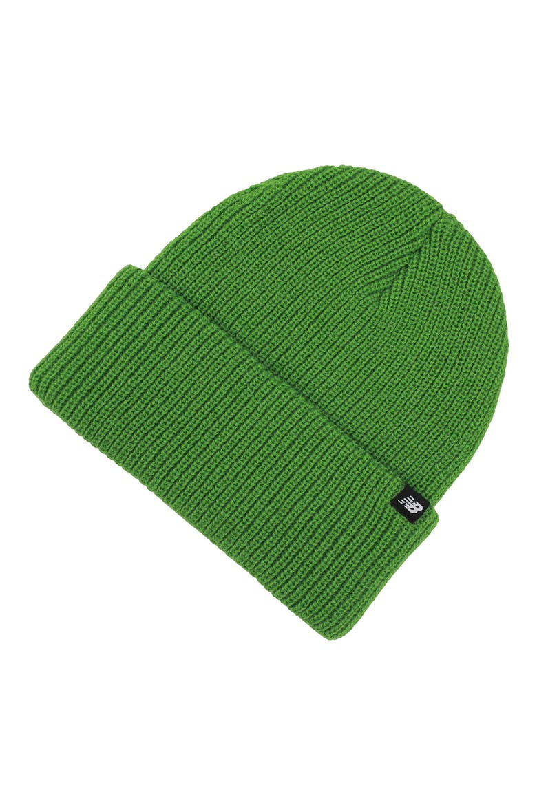 Patch Fisherman Knit Beanie, Main, color, ALPINE GREEN