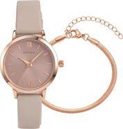 Adornia Lyon Watch and Herringbone Bracelet Set
