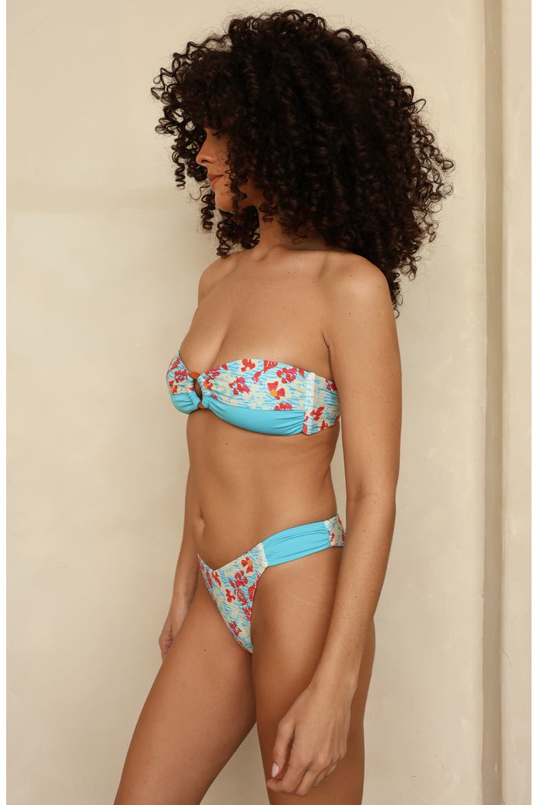 Disco Bandeau Bikini Top, Alternate, color, Botanica