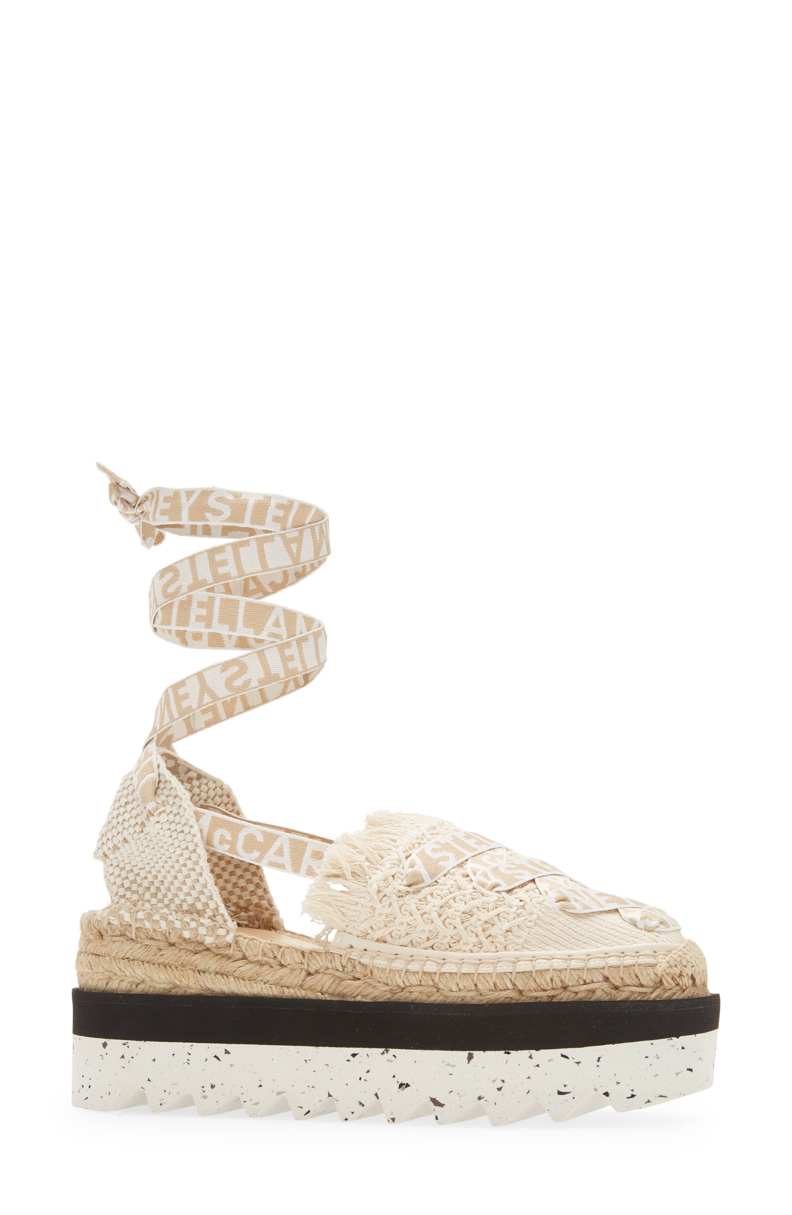 Stella McCartney Gaia Logo Strap Espadrille, Alternate, color, 