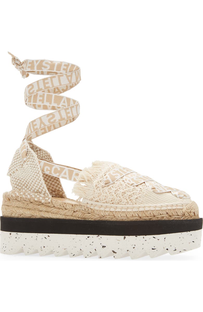 Stella McCartney Gaia Logo Strap Espadrille, Alternate, color,