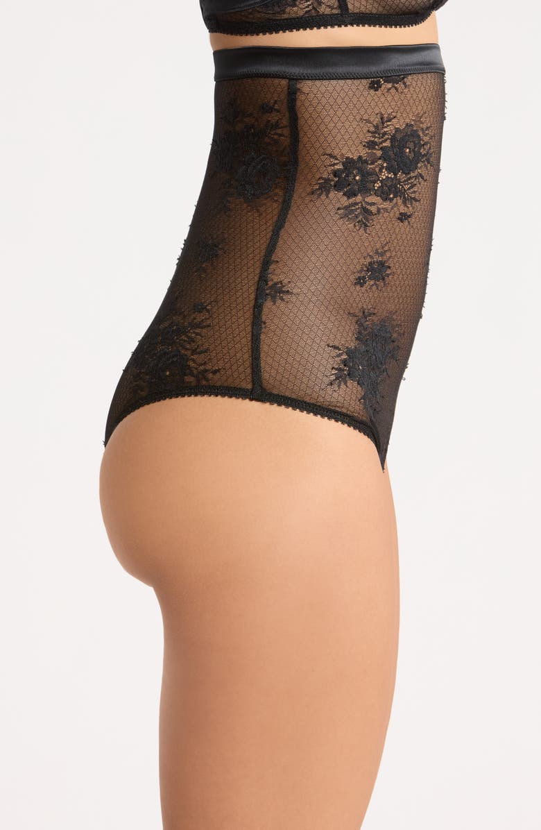 Simone Perele Louise High Waist Briefs, Alternate, color, Black