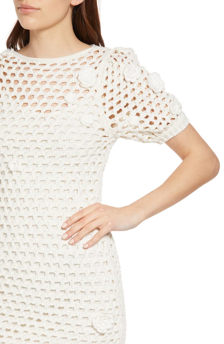 Something Navy Floral Crochet Minidress, Alternate, color, 