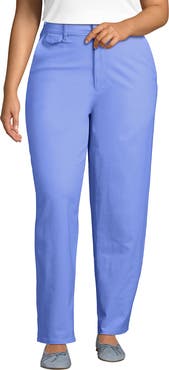 Lands' End Plus Size Chino High Rise Rail Straight Leg Pants