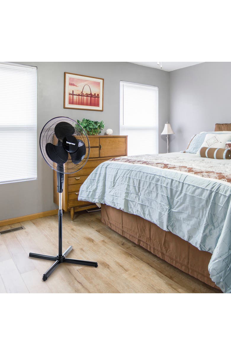 Impress Handi-Fan 16 Inch Oscillating Stand Fan, Alternate, color, Black