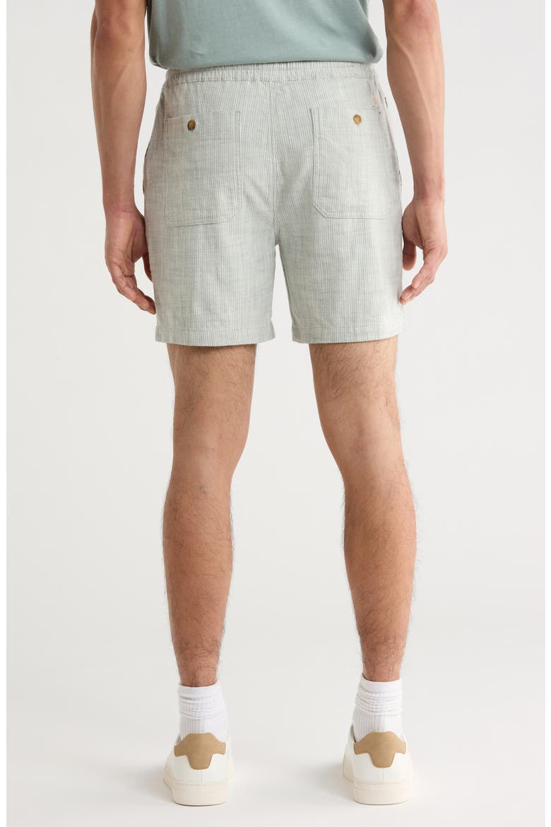 Saturday 6-Inch Drawstring Beach Shorts, Alternate, color, GREEN STRIPE
