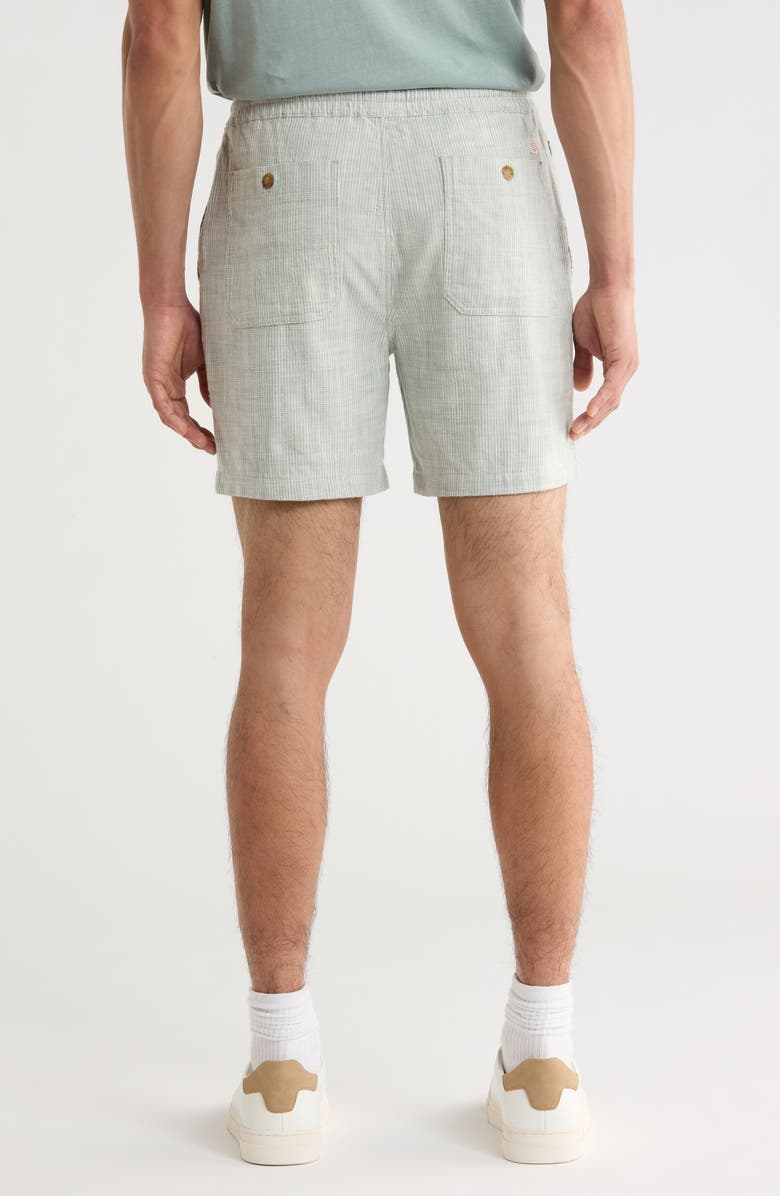 Marine Layer Saturday 6-Inch Drawstring Beach Shorts, Alternate, color, Green Stripe