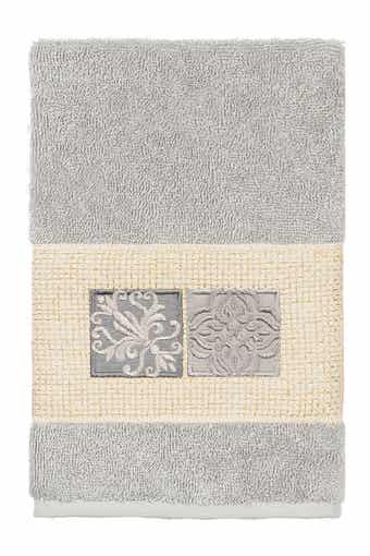 Vivian Embellished Hand Towel - Light Gray