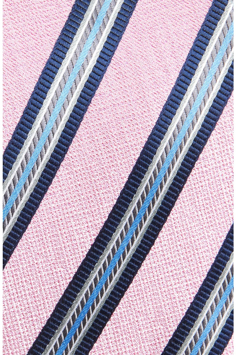 Stripe Silk Tie, Alternate, color, PINK