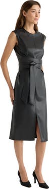 Modern Citizen Pilar Faux Leather Tie Front Dress