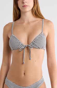 Billabong Cara Wave Check Tie Front Bikini Top