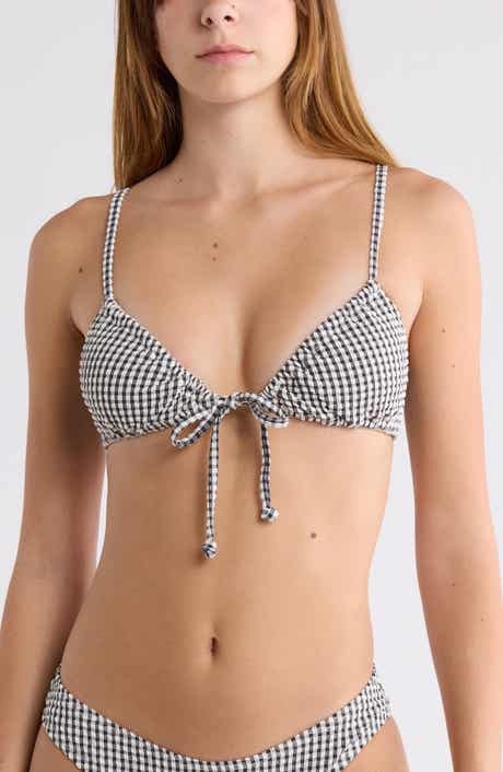 Billabong Cara Wave Check Tie Front Bikini Top