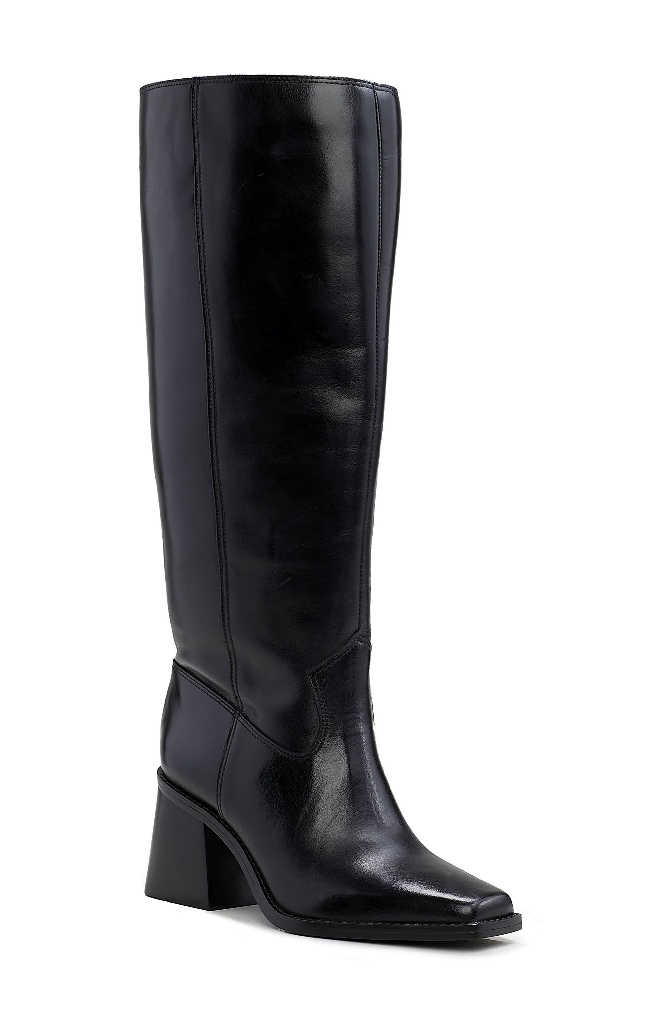 Vince Camuto Sangeti Knee High Boot, Main, color, Black Leather