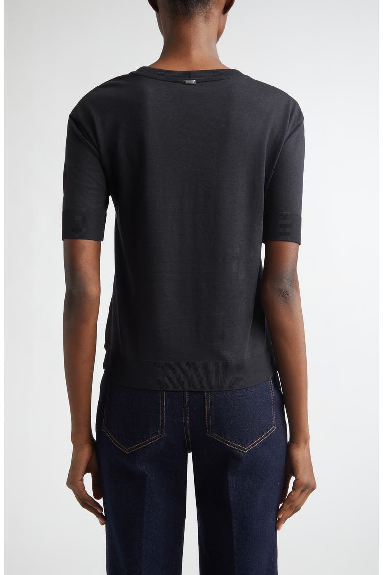 Glam Knit Crewneck T-Shirt, Alternate, color, 9300 BLACK