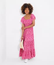 Joe Browns Square Neck Smocked Crinkle Maxi Dress