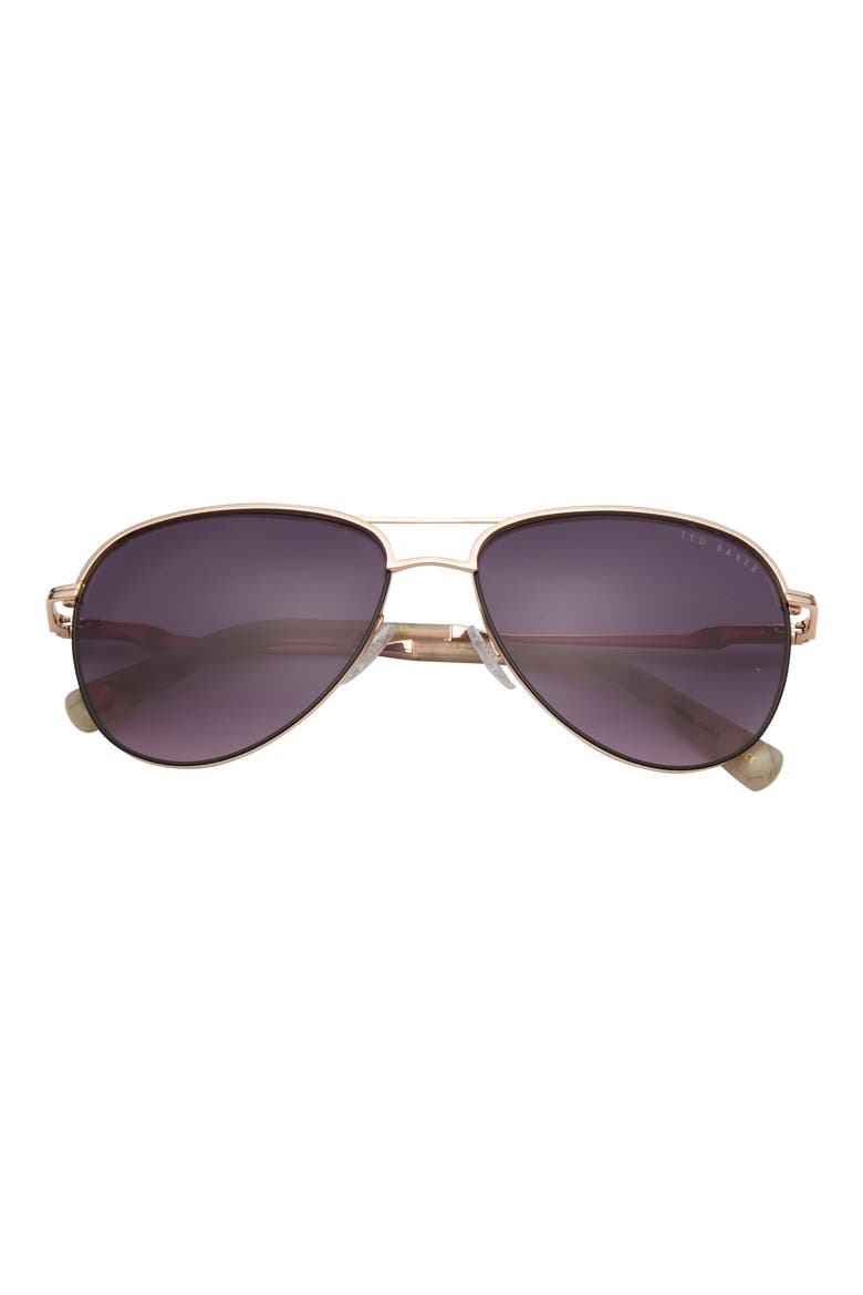 57mm Aviator Sunglasses, Main, color, GOLD