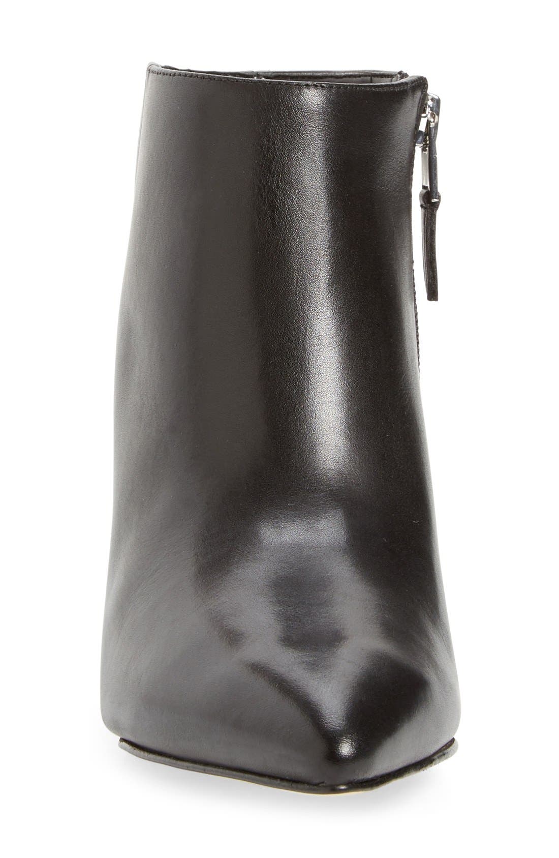 'Lucy' Pointy Toe Bootie, Alternate, color, BLACK LEATHER