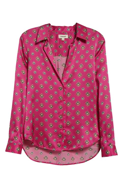 L Agence Tyler Silk Blouse In Pink