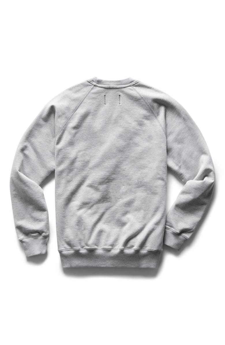 Reigning Champ Midweight Terry Relaxed Crewneck Sweatshirt, Alternate, color, Heather Stone