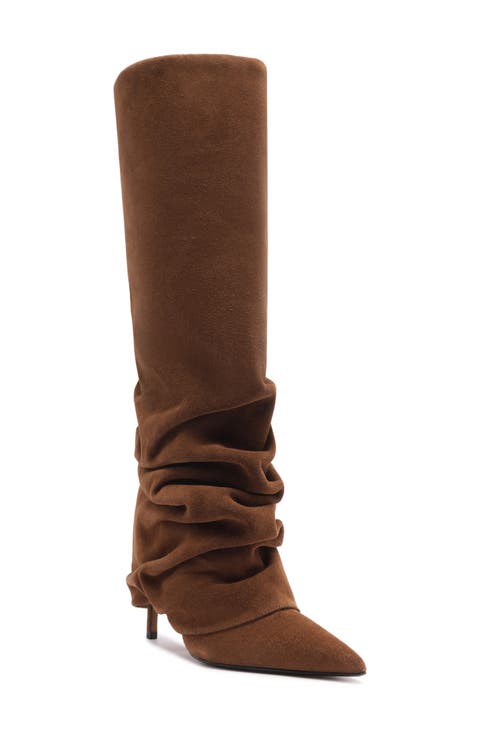 Mikki Up Cloak Pointed Toe Knee High Boot (Women)