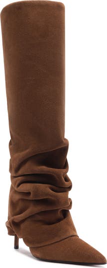 Mikki Up Cloak Pointed Toe Knee High Boot