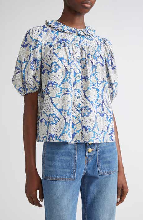 Ulla Johnson Amari Floral Cotton Blend Button-Up Shirt