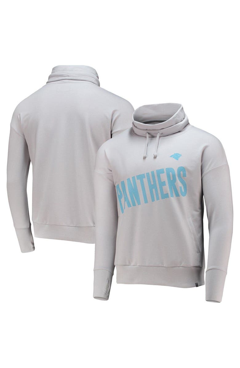 '47 Men's '47 Gray Carolina Panthers Funnel Pullover Tri-Blend Hoodie, Main, color,