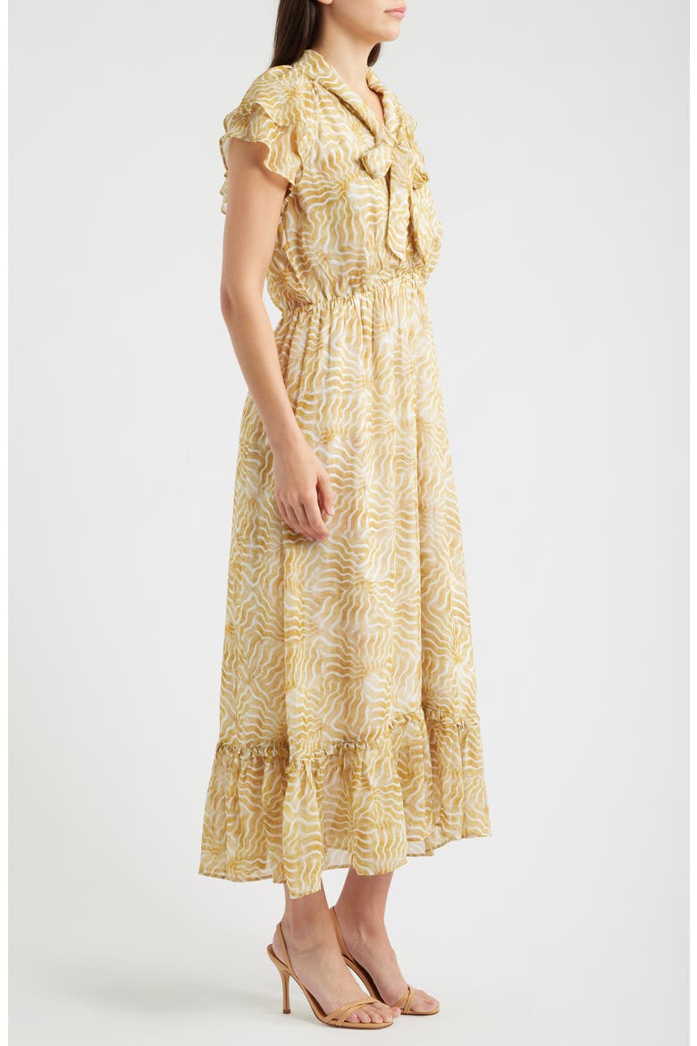 Lana Sunrays Tie Neck Tiered Maxi Dress, Alternate, color, YELLOW MULTI