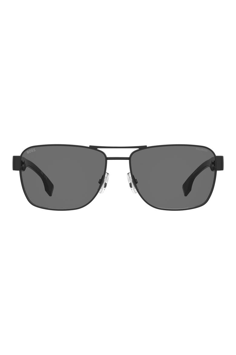 60mm Aviator Sunglasses, Main, color, BLACK