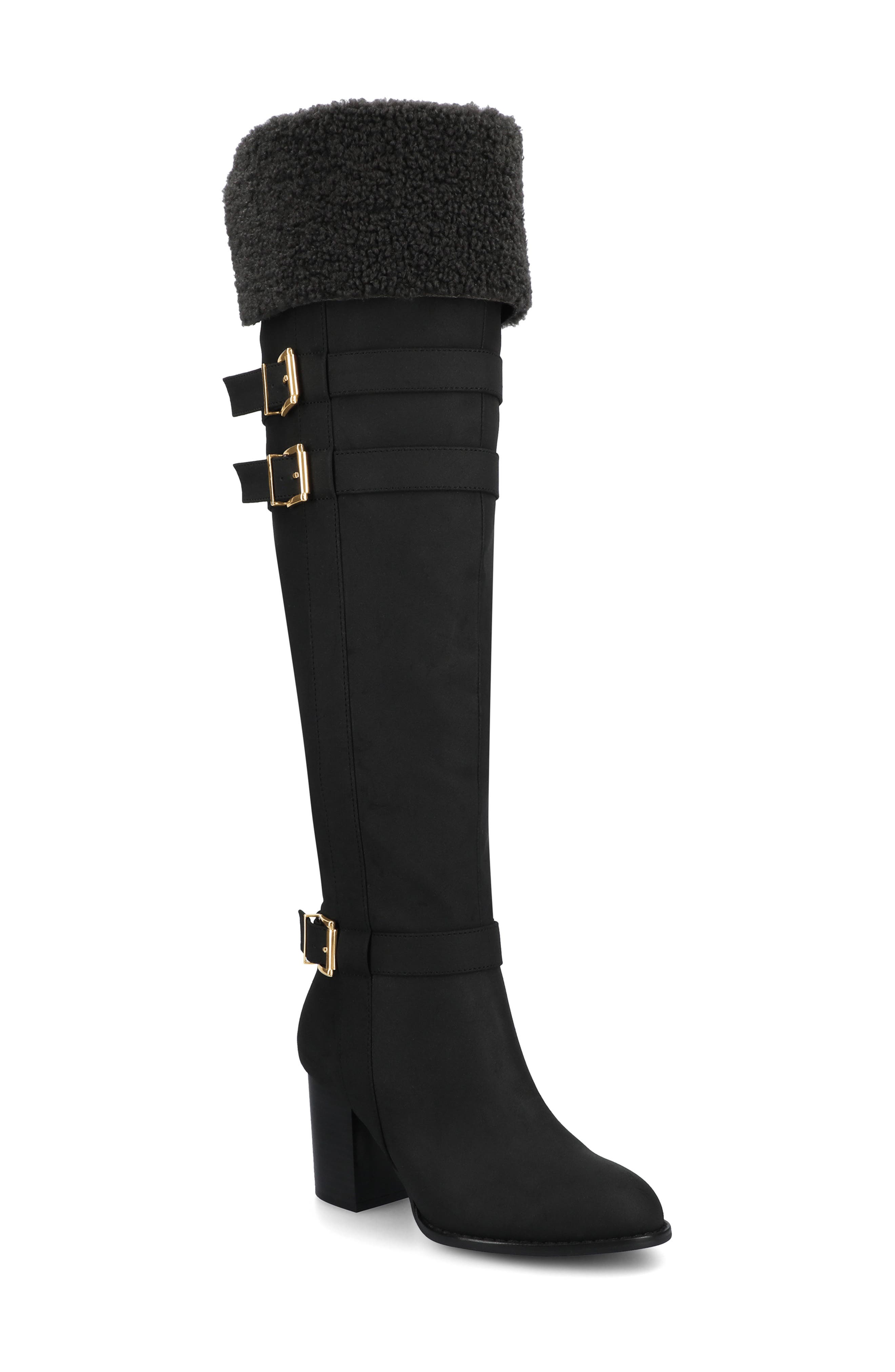 Journee Collection Alyza Faux Shearling Over-the-Knee Boot