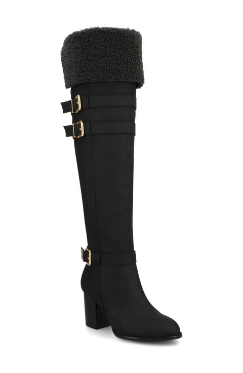 Alyza Faux Shearling Over-the-Knee Boot (Women)