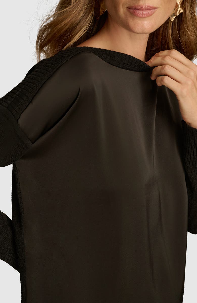 Donna Karan New York Mix Media Boat Neck Sweater, Alternate, color, 