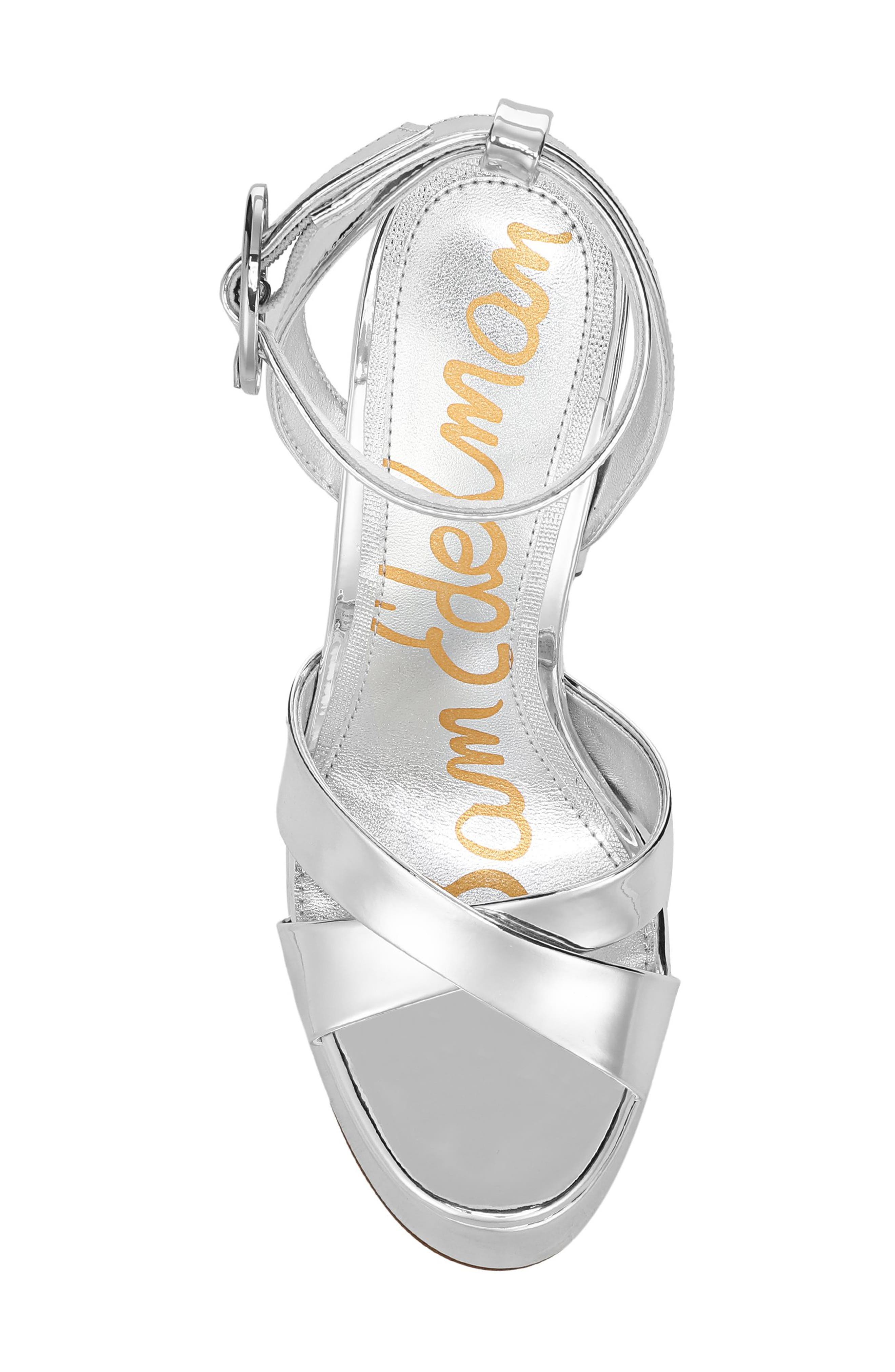 Sam Edelman Savannah Ankle Strap Platform Sandal, Alternate, color, Soft Silver
