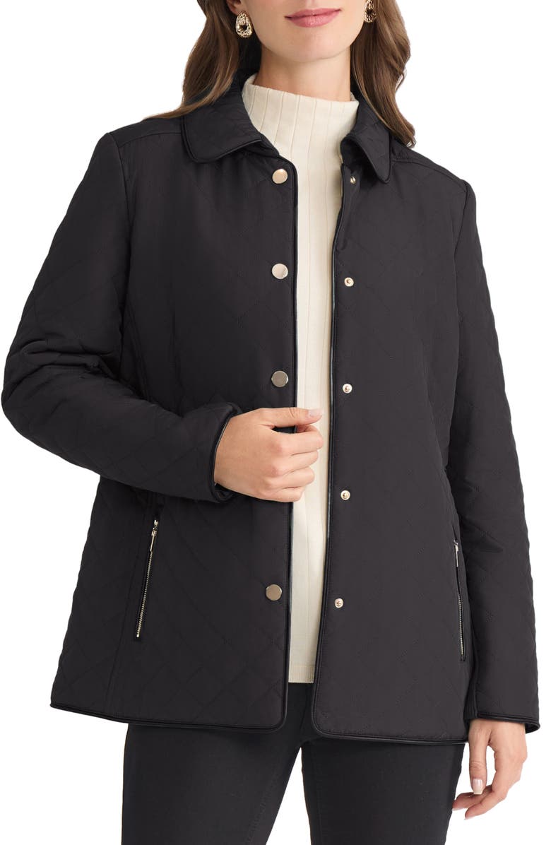 Jones New York Quilted Jacket, Main, color, Jones Black