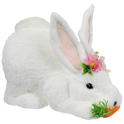 Northlight Easter Rabbit With Carrot Figurine In White