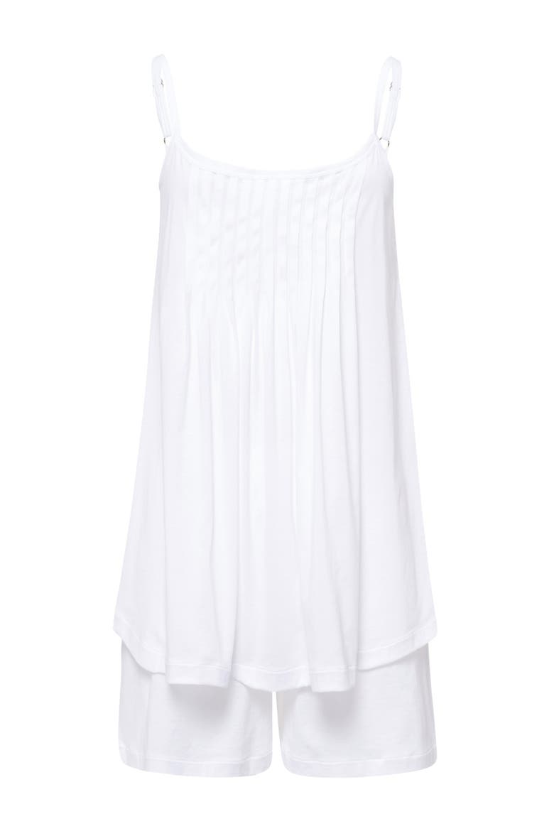 Juliet Pleated Cotton Pajama Set, Main, color, White