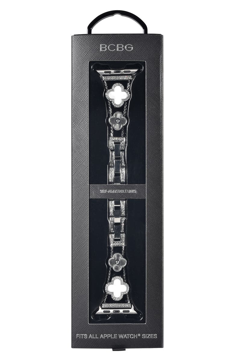 BCBG Clover Link Bracelet Apple Watch<sup>®</sup> Watchband, Alternate, color, Silver