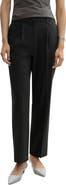 MANGO Pleated Straight Leg Ankle Pants