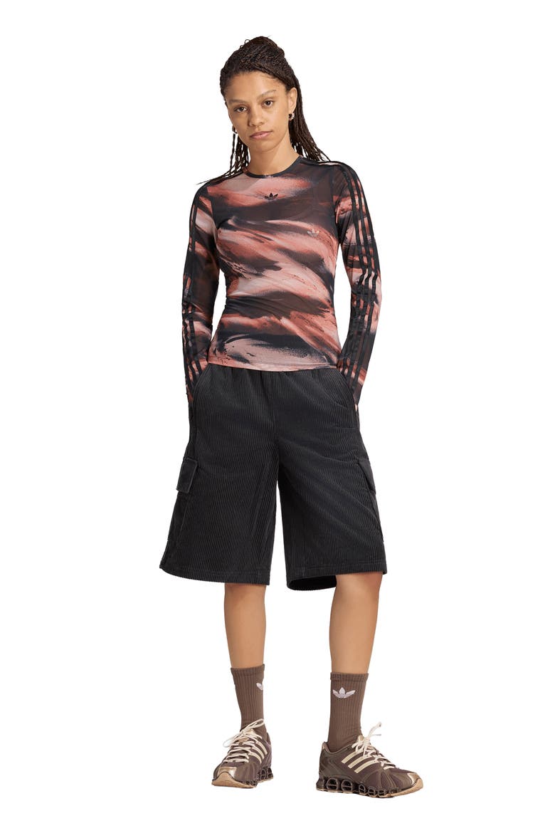 AOP Long Sleeve Mesh T-Shirt, Alternate, color, VERMILLON