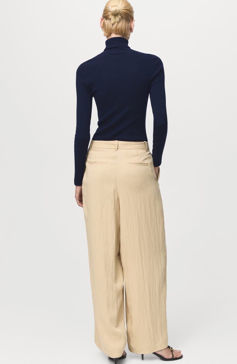 MANGO Turtleneck Wool Sweater, Alternate, color, Dark Navy