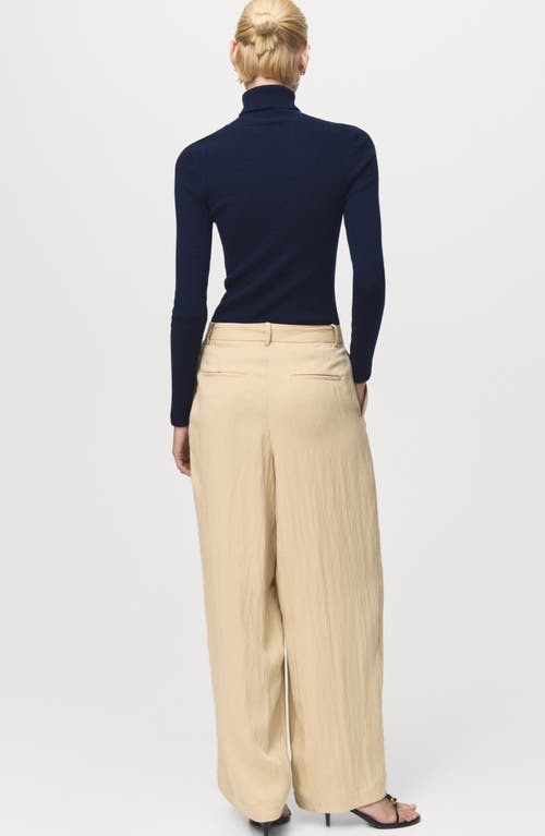 Mango Turtleneck Wool Sweater In Blue