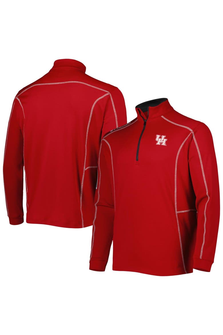 Men's Columbia Golf Red Houston Cougars Shotgun Quarter-Zip Pullover Jacket, Main, color, Red