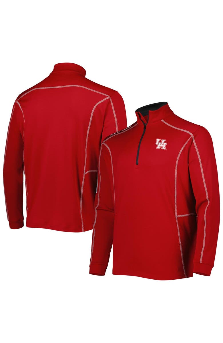 Columbia Men's Columbia Golf Red Houston Cougars Shotgun Quarter-Zip Pullover Jacket, Main, color,