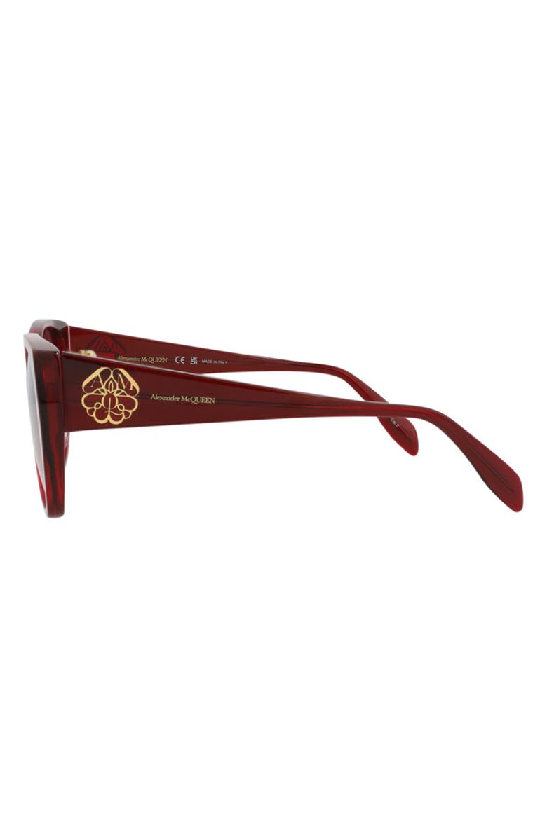 McQueen 58mm Cat Eye Sunglasses, Alternate, color, Burgundy Red