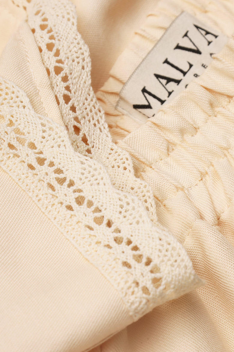 Lace-Trimmed High-Waisted Shorts, Alternate, color, Light Apricot