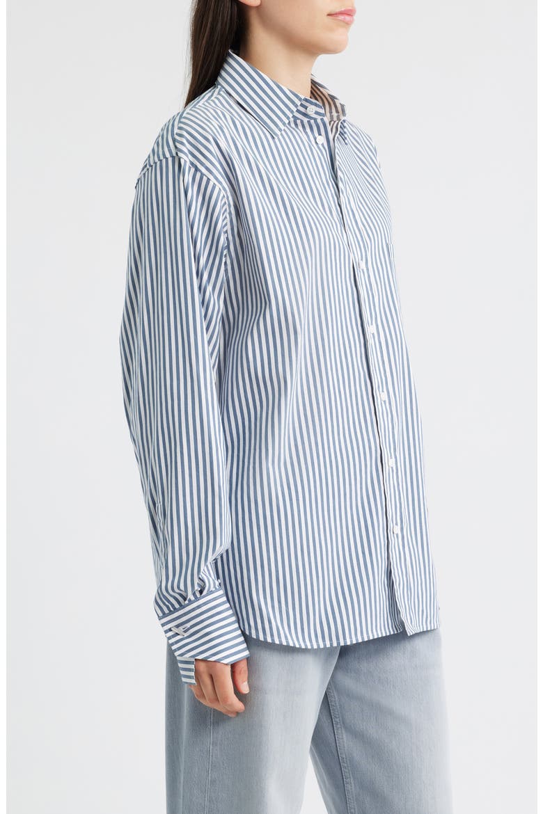 Saturday Stripe Woven Shirt, Alternate, color, TANZANITE STRIPE