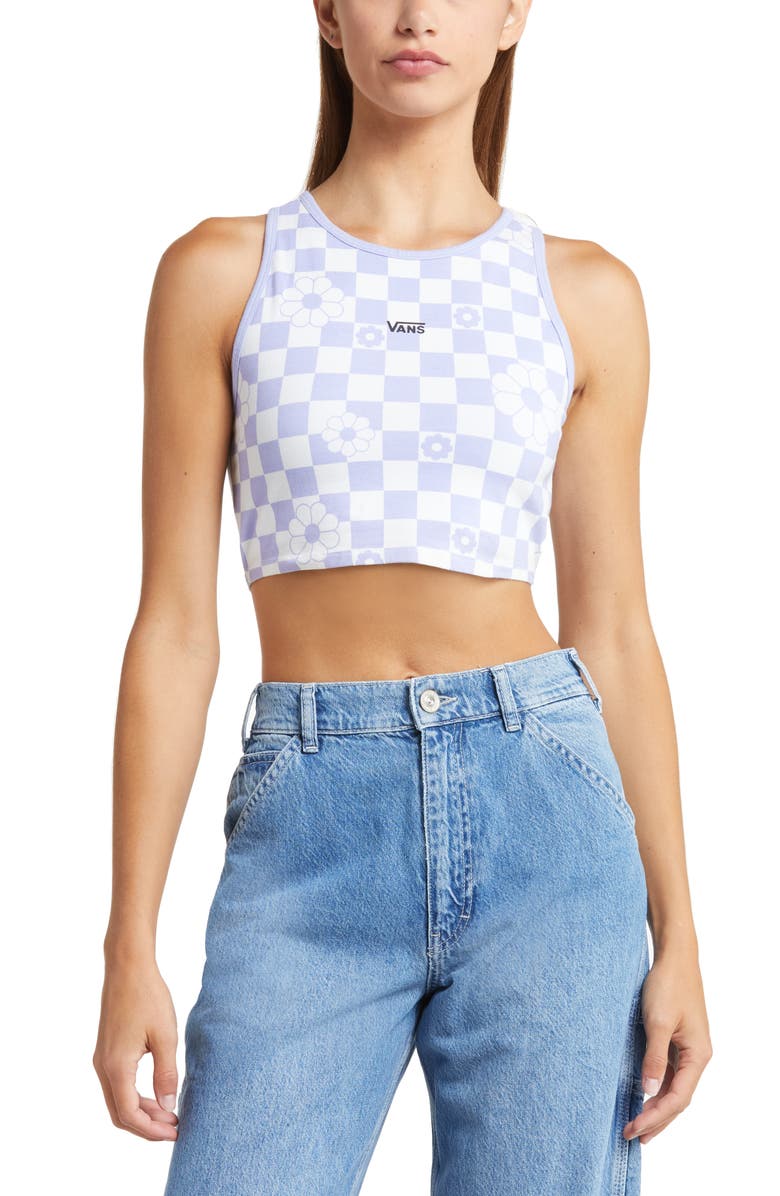 Vans Checkerboard Racerback Logo Crop Tank, Main, color, 