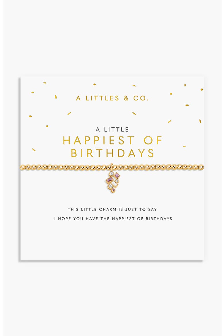 A Little 'Happiest Of Birthdays' Bracelet In Gold-Tone Plating, Main, color, Metallic Gold