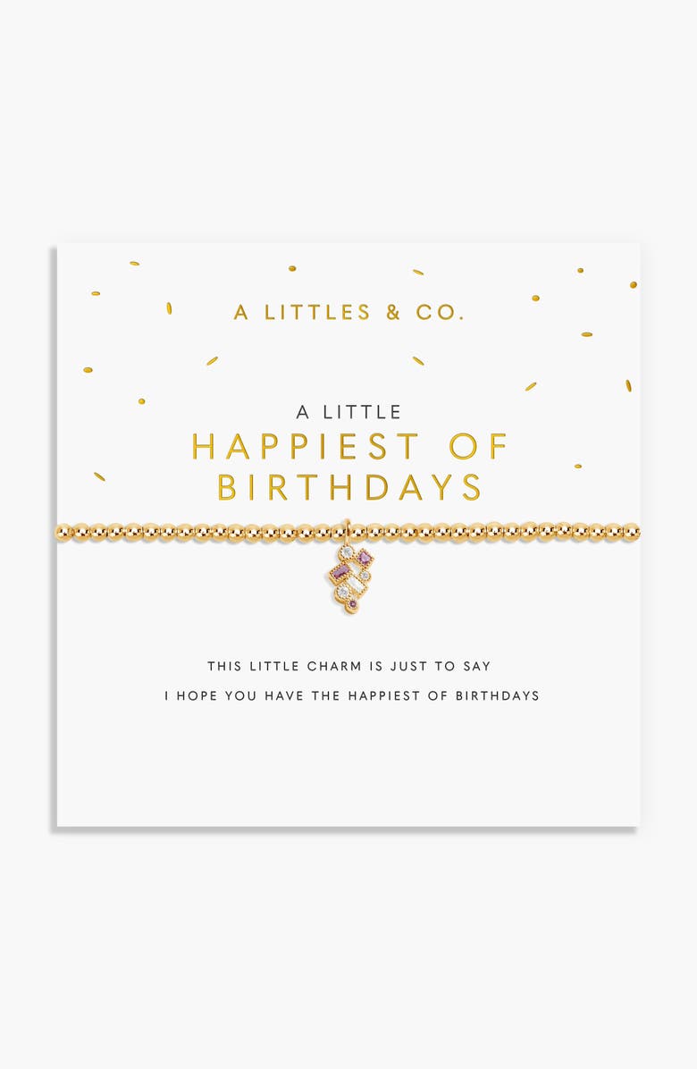 A Littles & Co A Little 'Happiest Of Birthdays' Bracelet In Gold-Tone Plating, Alternate, color, Metallic Gold
