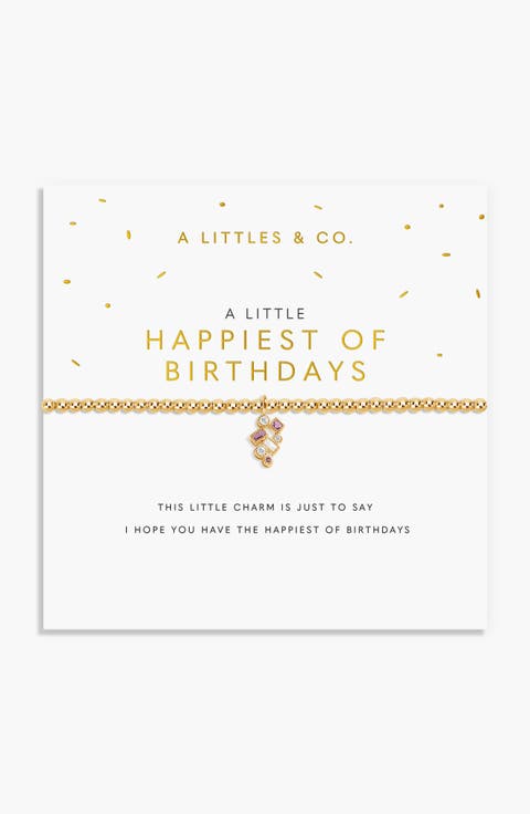 A Little 'Happiest Of Birthdays' Bracelet In Gold-Tone Plating